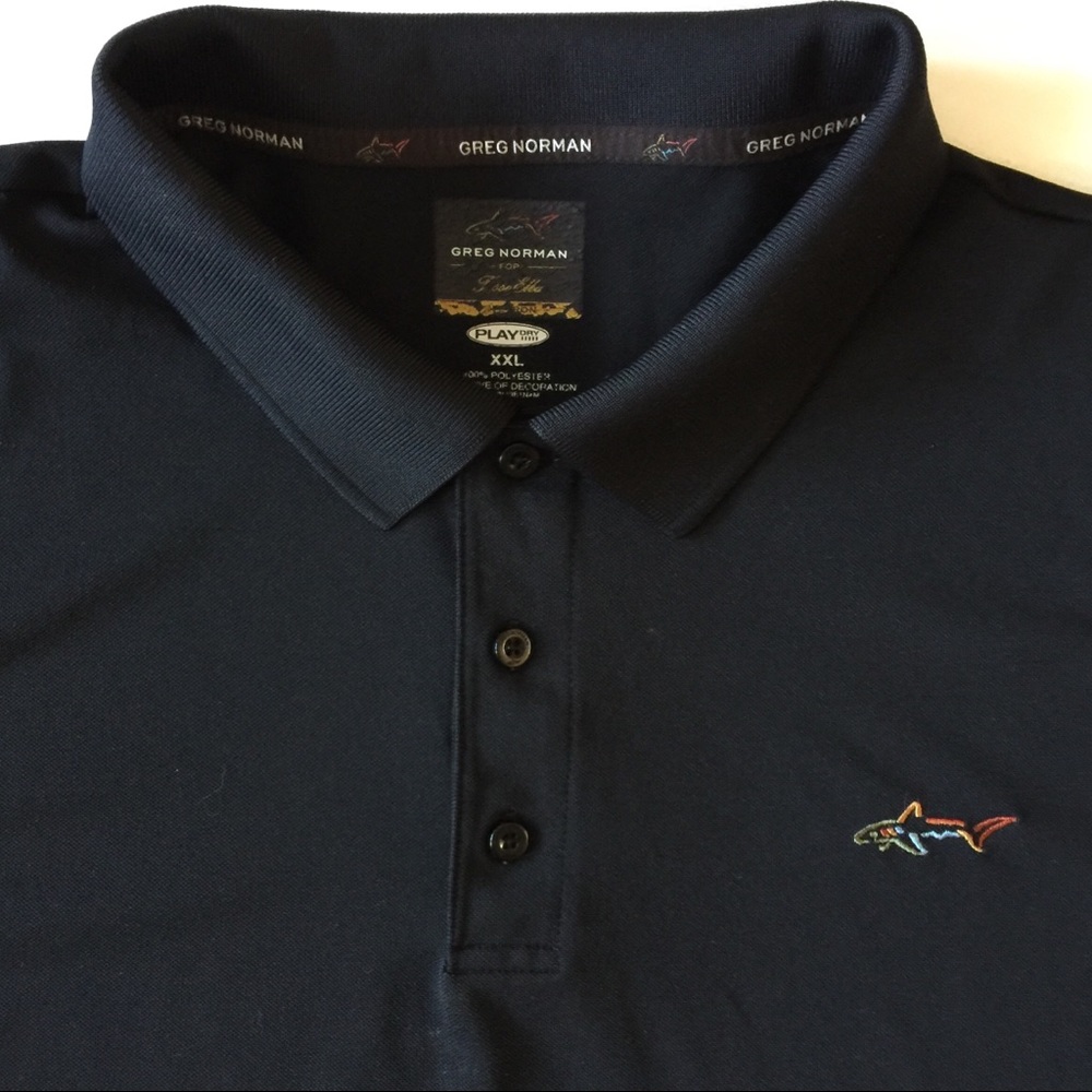 Greg Norman Play Dry Athletic Golf Polo Black XXL